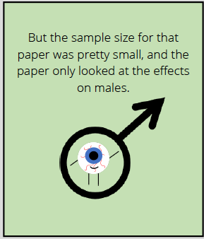 Comic says: But the sample size for that paper was pretty small, and the paper only looked at the effects on males.