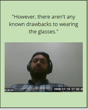 Expert says: However, there aren't any known drawbacks to wearing the glasses.