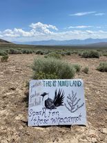 A protest sign at the proposed sight of a lithium mine in northern Nevada.