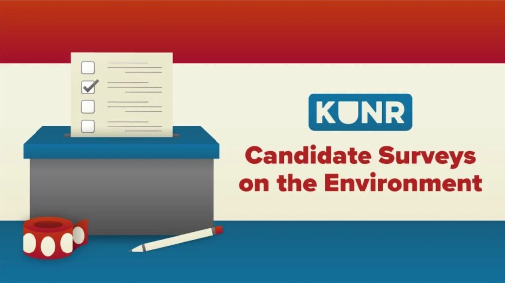 Image of ballot box with text: Candidate surveys on the environment