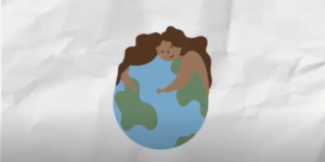person hugging earth