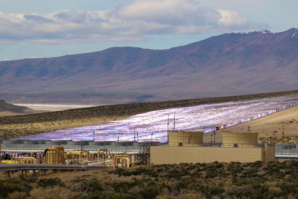 Operating solar power plant located next to one of Ormat’s geothermal plants