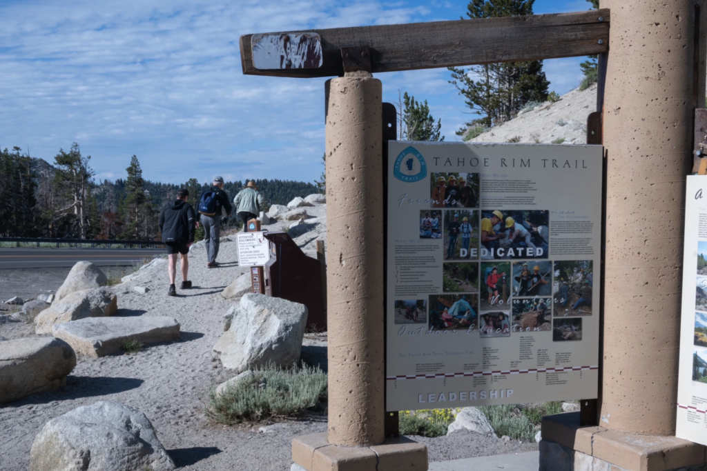 Hikers starting the Tahoe Rim Trail on August 11th, 2023.