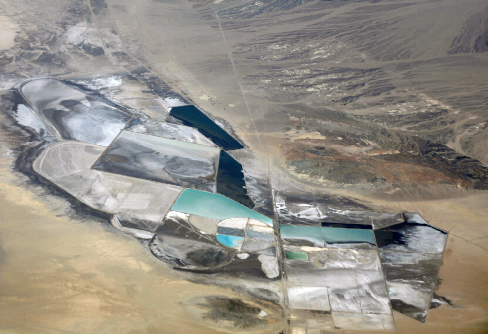 Aerial view of the Chemetall Foote Lithium Operation in Clayton Valley, Nevada.