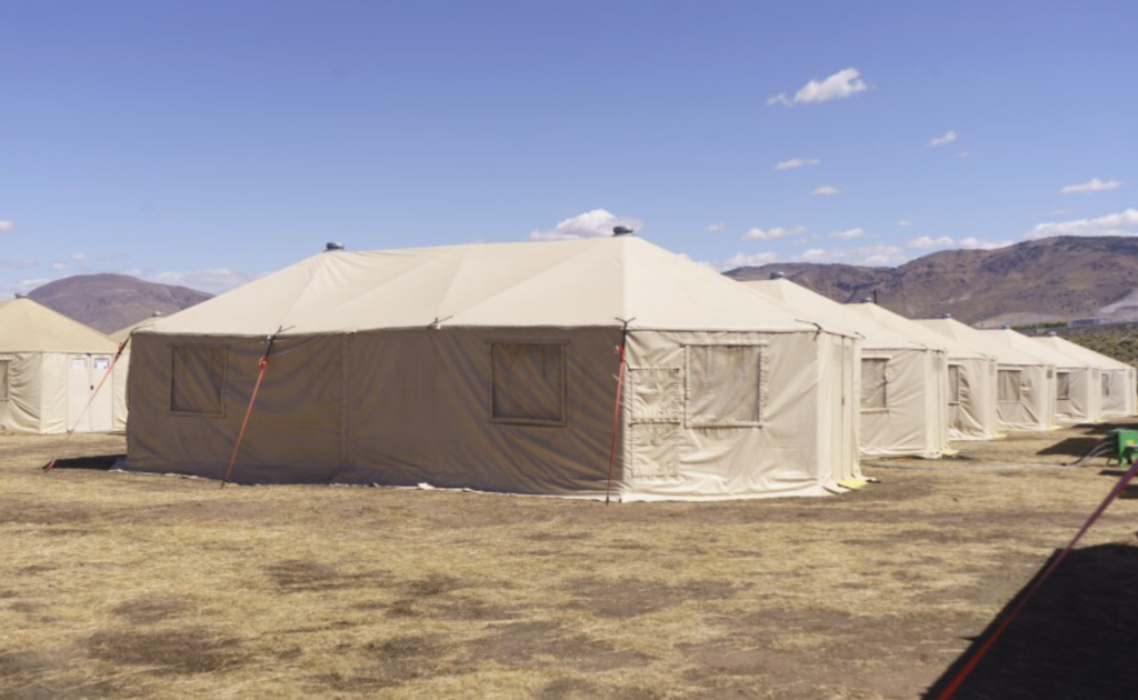 Office tents at Davis fire incident command center