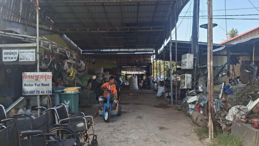 a mechanic shop in Kampot, Cambodia