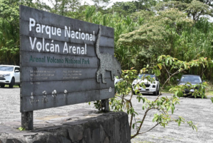 Arenal Volcano National Park parking lot for visitors