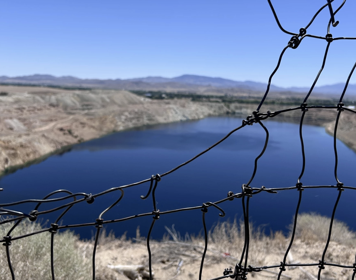 pit lake at anaconda mine site in yerington